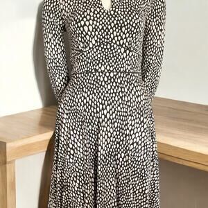 Boden Marilyn Dress Womens Small Size 4P Long Slv‎ Empire Waist Career Stretch